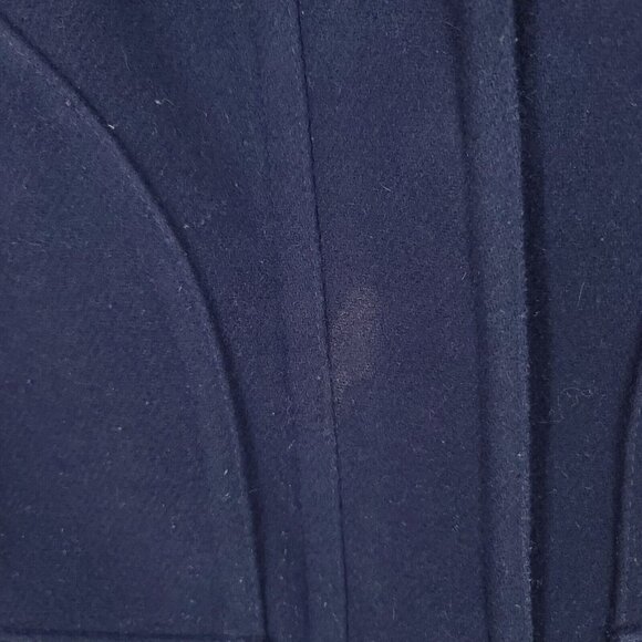 J Crew Jacket Womens 6 Blue Parka Full Zip 50% Wool Winter Heavy Hooded - Picture 13 of 14